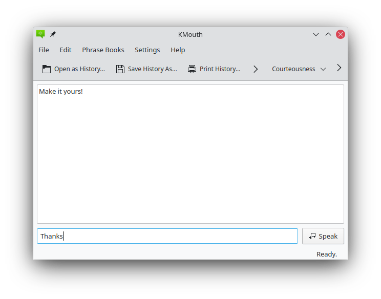 Screenshot of KMouth
