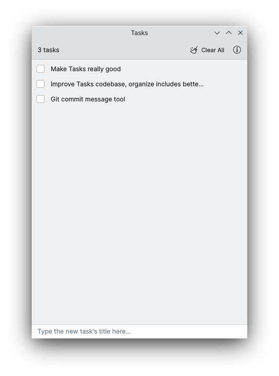 Tasks list